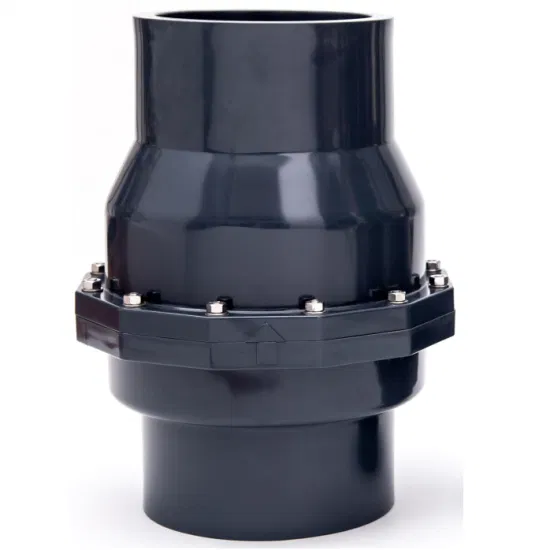 High Quality 6" Gray Socket End Industrial PVC Swing Check Valve ANSI JIS DIN UPVC 6 Inch Water Check Valve Plastic Non Return (NRV) Swing Check Valve